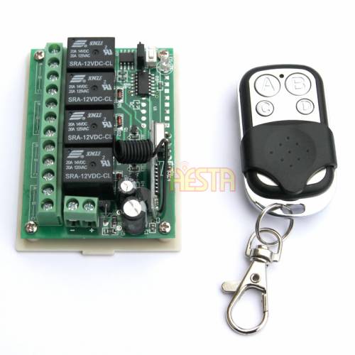 4CH Channel RF Remote Control Switch DC12V System Relay Wireless Receiver Transmitter