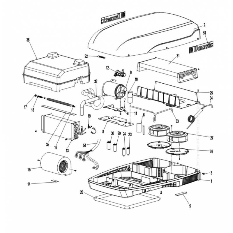 Spare parts for the Dometic B1600, B2200 parking air conditioner P.U